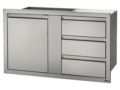 Napoleon 42" X 24" Large Single Door And Triple Drawer - BI-4224-1D3DR