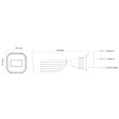 Provision ISR 4MP Bullet Eye-Sight IP Fixed 3.6mm Lens with 40M IR Camera in Grey - PV-I4-340IPE-36-GY