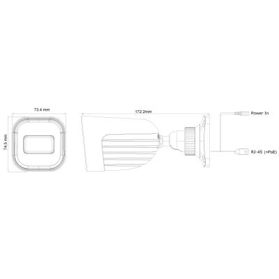 Provision ISR 4MP Bullet S-Sight IP Fixed 2.8mm Lens with 20M IR Camera in White - PV-I2-340IPSN-28