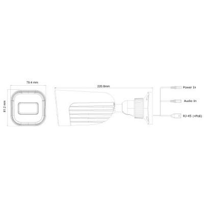 Provision ISR 4MP Bullet Eye-Sight IP Fixed 3.6mm Lens with 40M IR Camera in White - PV-I4-340IPE-36