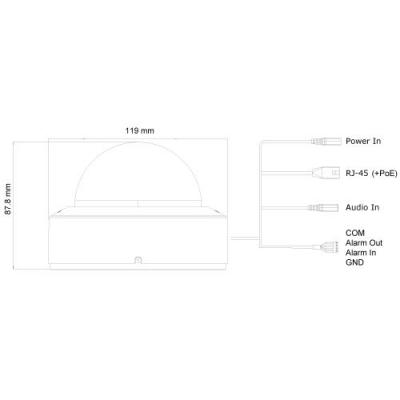 Provision ISR 2MP VPD Eye-Sight IP Fixed 2.8mm Lens with 20M IR Camera in White - PV-DAI-320IPE-28