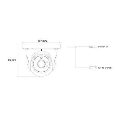 Provision ISR S-Sight Series Dome IR 15m (2 LED Array) 2.8mm 1080P with POE in Grey - PV-DI-390IP5S28-GY