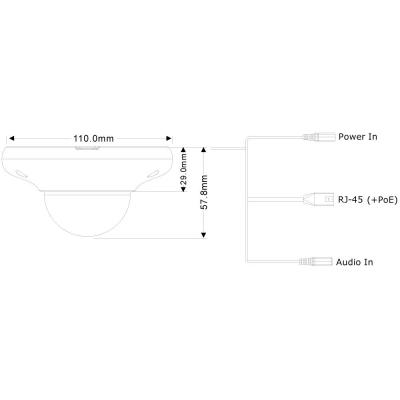 Provision ISR 4MP Mini VPD Eye-Sight IP Fixed 2.8mm Lens with 10M IR Camera in White - PV-DMA-340IPE-28