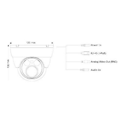 Provision ISR H.265 Dome IR 25M 3.3-12mm 30 LED's 5MP with POE Motorized - PV-DI-250IP5MVF