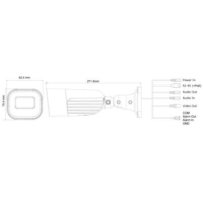 Provision ISR 4MP Bullet Eye-Sight IP MVF 2.8-12mm Lens with 60M IR Camera in White - PV-I6-340IPEN-MVF