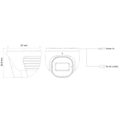 Provision ISR 2MP Turret S-Sight IP Fixed 2.8mm Lens with 20M IR Camera in White - PV-DI-320IPSN-28