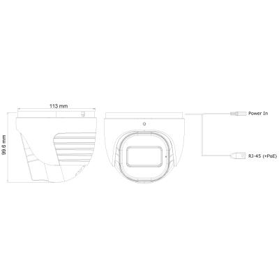 Provision ISR 4MP Turret S-Sight IP MVF 2.8-12mm Lens with 40M IR Camera in White - PV-DI-340IPSN-MVF