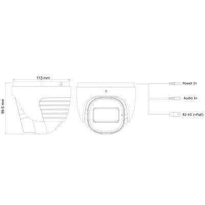 Provision ISR 8MP Turret Eye-Sight IP MVF 2.8-12mm Lens with 40M IR Camera in White - PV-DI-380IPEN-MVF-V3