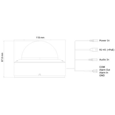 Provision ISR 4MP VPD Eye-Sight IP Fixed 2.8mm Lens with 20M IR Camera in White - PV-DAI-340IPEN-28