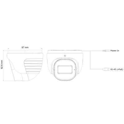 Provision ISR 4MP Turret S-Sight IP Fixed 2.8mm Lens with 20M IR Camera in White - PV-DI-340IPSN-28-V2