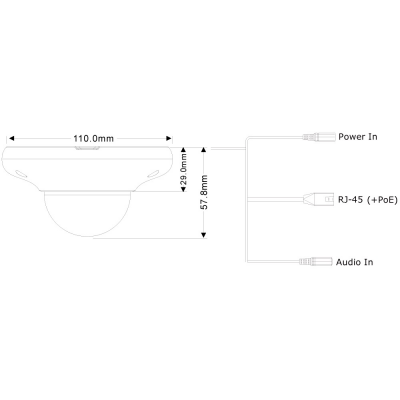 Provision ISR 4MP Mini VPD Eye-Sight IP Fixed 2.8mm Lens with 10M IR Camera in White - PV-DMA-340IPEN-28